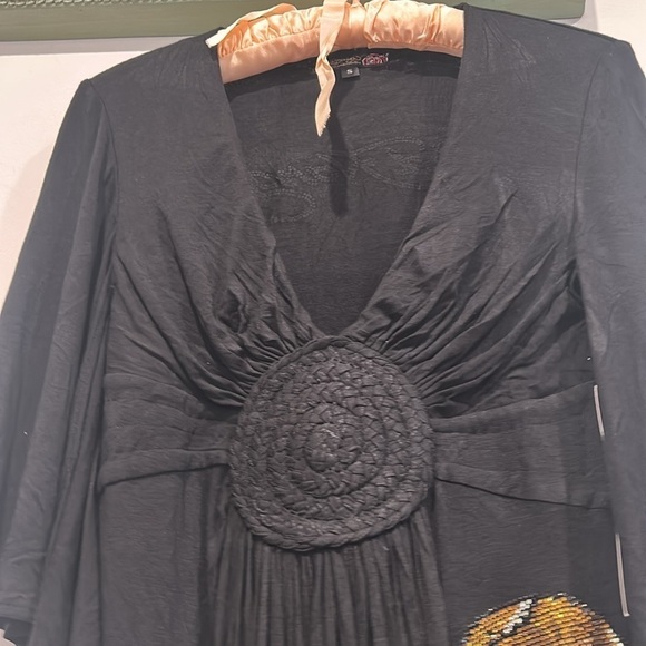 Brand new ed hardy Black Y2K Women's tunic Top with Heart Design size small - Picture 3 of 7